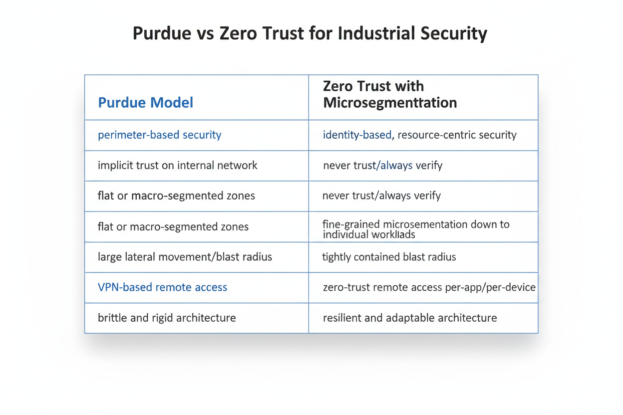 Table over Purdue vs Zero trust